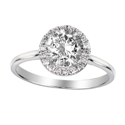 .20ctw Diamond Halo Semi-Mount Platinum Ring