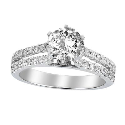 .50ctw Diamond Semi-Mount Platinum Split Shank Ring