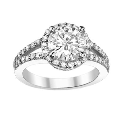 Platinum Diamond Semi-mount Bridal Ring
