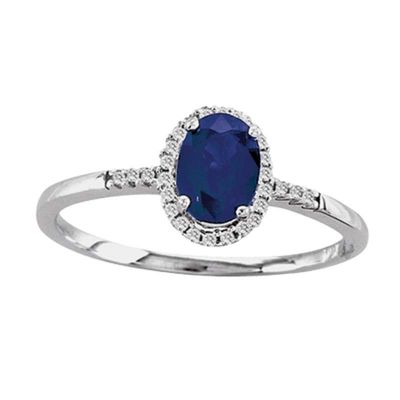 14k Sapphire and Diamond Ring