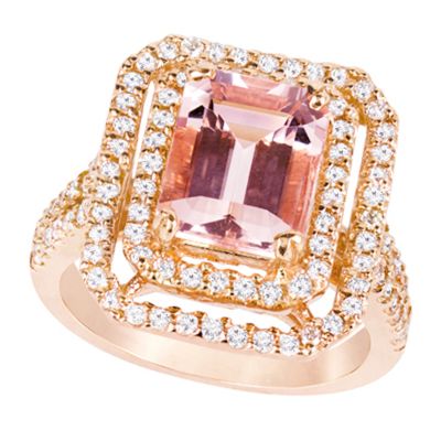 14k Morganite and Diamond Ring