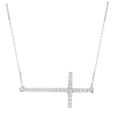14k Diamond Cross Necklace 
