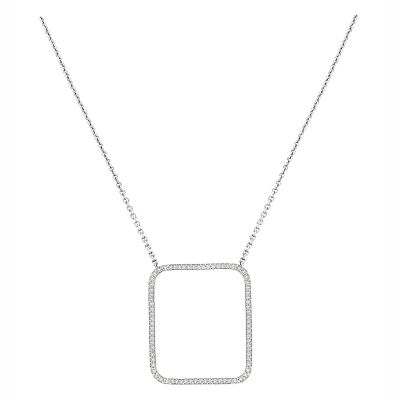 14k Diamond Open Shape Necklace 