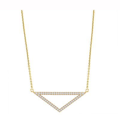 14k Diamond Triangle Necklace