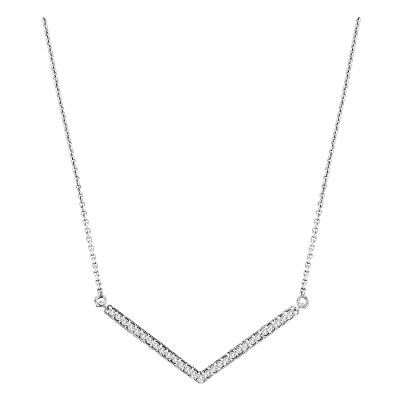 14k Diamond V Necklace