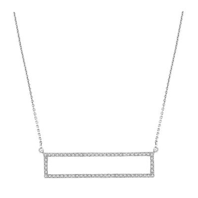 14k Diamond Rectangle Necklace