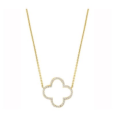 14k Diamond Clover Necklace