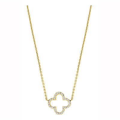 14k Diamond Clover Necklace