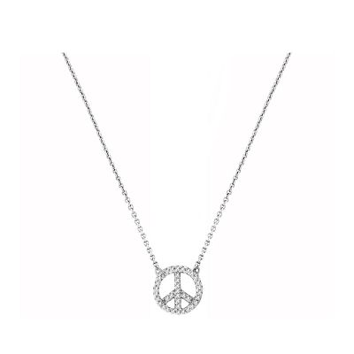 14k Diamond Peace Necklace