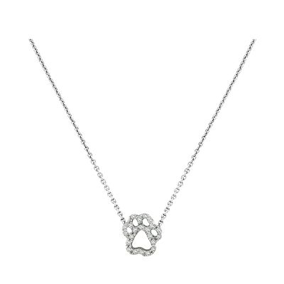 14k Diamond Paw Necklace