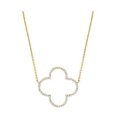 14k Diamond Clover Necklace