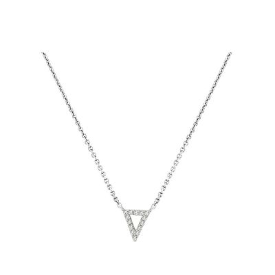 14k Diamond Triangle Necklace