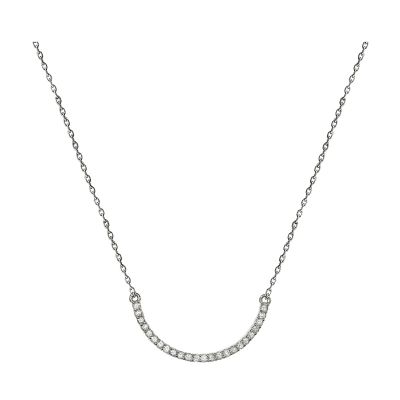 14k Diamond Curved Necklace