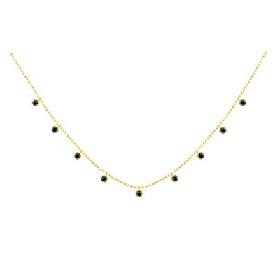 14k 0.30ctw Black Diamond Cleopatra Necklace 