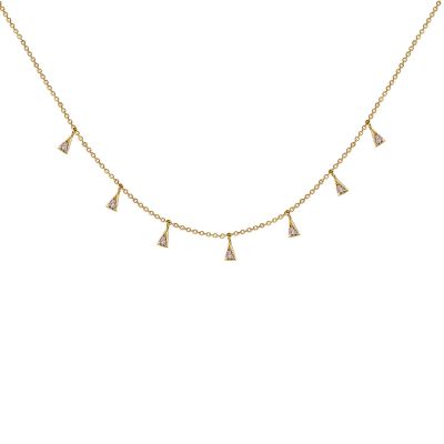 14k 0.10ctw Diamond Trendy Layer Necklace 