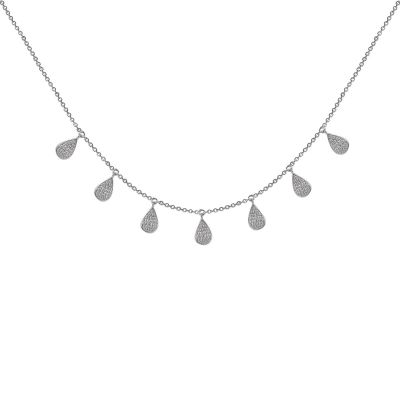 14k 0.38ctw Diamond Trendy Layer Necklace 