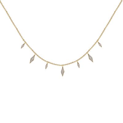 14k 0.16ctw Diamond Trendy Layer Necklace 