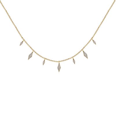 14k 0.16ctw Diamond Trendy Layer Necklace 