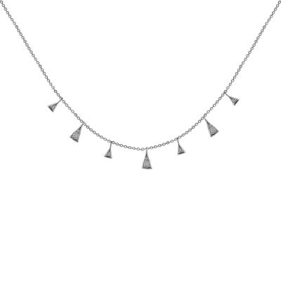 14k 0.12ctw Diamond Trendy Layer Necklace 