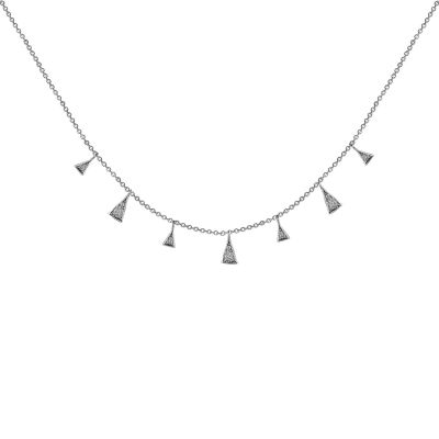 14k 0.12ctw Diamond Trendy Layer Necklace 