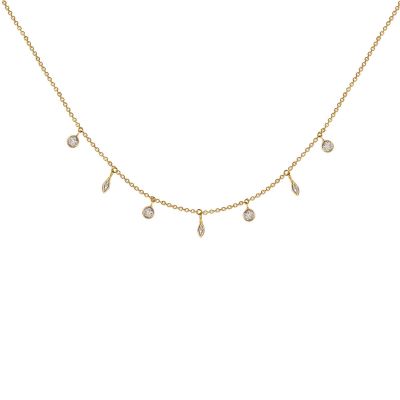 14k 0.16ctw Diamond Trendy Layer Necklace 