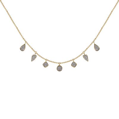 14k 0.50ctw Diamond Trendy Layer Necklace 