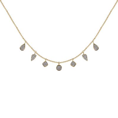 14k 0.50ctw Diamond Trendy Layer Necklace 