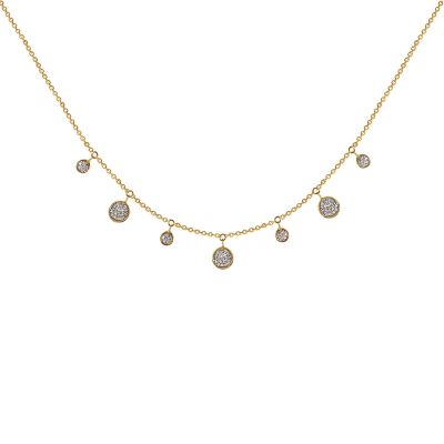 14k 0.40ctw Diamond Trendy Layer Necklace 