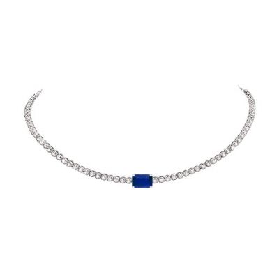 Eternally One Sapphire and Diamond Choker Necklace
